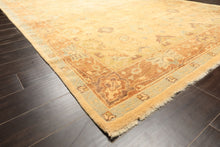 6x9 Warm Beige, Light Gold, Caramel Color Hand Knotted Oushak New Zealand Wool Traditional Oriental Rug