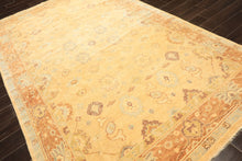 6x9 Warm Beige, Light Gold, Caramel Color Hand Knotted Oushak New Zealand Wool Traditional Oriental Rug