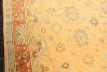 6x9 Warm Beige, Light Gold, Caramel Color Hand Knotted Oushak New Zealand Wool Traditional Oriental Rug