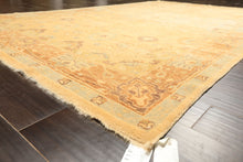 6x9 Warm Beige, Light Gold, Caramel Color Hand Knotted Oushak New Zealand Wool Traditional Oriental Rug