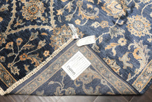 6x9 Navy, Gray, Moss Color Hand Knotted Oushak Viscose Traditional Oriental Rug