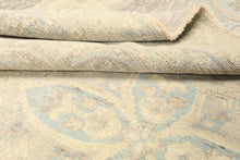 6x9 Beige, Gray, Taupe Color Hand Knotted Oushak Wool Transitional Oriental Rug