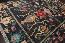 LoomBloom 8'x10' Blue Hand Knotted Arts & Crafts Oushak Transitional  Wool Oriental Area Rug