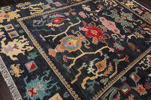 LoomBloom 8'x10' Blue Hand Knotted Arts & Crafts Oushak Transitional  Wool Oriental Area Rug