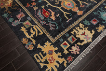 LoomBloom 8'x10' Blue Hand Knotted Arts & Crafts Oushak Transitional  Wool Oriental Area Rug