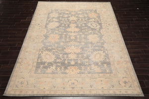 LoomBloom Multi Size Gray Hand Knotted Oushak  Stone Wash Wool Oriental Area Rug