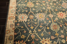 6x9 Teal, Green, Ivory Color Hand Knotted Oushak Wool Traditional Oriental Rug
