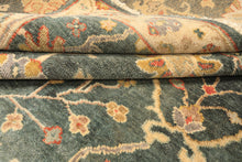 6x9 Teal, Green, Ivory Color Hand Knotted Oushak Wool Traditional Oriental Rug