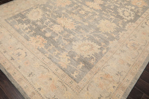 LoomBloom Multi Size Gray Hand Knotted Oushak  Stone Wash Wool Oriental Area Rug