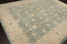 LoomBloom Multi Size Green Hand Knotted Oushak  Stone Wash Wool Oriental Area Rug