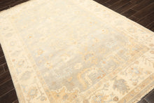 6x9 Gray, Slate, Ivory Color Hand Knotted Oushak Wool Transitional Oriental Rug