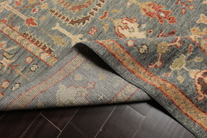 LoomBloom Multi Size Slate Hand Knotted Arts & Crafts Oushak Traditional  Wool Oriental Area Rug