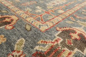 LoomBloom Multi Size Slate Hand Knotted Arts & Crafts Oushak Traditional  Wool Oriental Area Rug