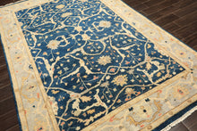 6x9 Navy, Slate, Beige Color Hand Knotted Oushak Wool Traditional Oriental Rug