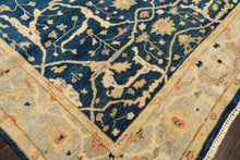 6x9 Navy, Slate, Beige Color Hand Knotted Oushak Wool Traditional Oriental Rug