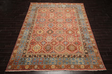 LoomBloom Multi Size Burnt Orange Hand Knotted Arts & Crafts Oushak Transitional Geometric Wool Oriental Area Rug