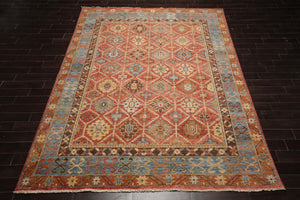 LoomBloom Multi Size Burnt Orange Hand Knotted Arts & Crafts Oushak Transitional Geometric Wool Oriental Area Rug