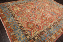 LoomBloom Multi Size Burnt Orange Hand Knotted Arts & Crafts Oushak Transitional Geometric Wool Oriental Area Rug