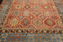 LoomBloom Multi Size Burnt Orange Hand Knotted Arts & Crafts Oushak Transitional Geometric Wool Oriental Area Rug