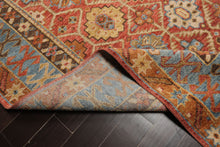 LoomBloom Multi Size Burnt Orange Hand Knotted Arts & Crafts Oushak Transitional Geometric Wool Oriental Area Rug