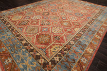 LoomBloom Multi Size Burnt Orange Hand Knotted Arts & Crafts Oushak Transitional Geometric Wool Oriental Area Rug