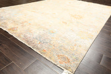 6x9 Beige, Aqua, Taupe Color Hand Knotted Sherpa Viscose Modern & Contemporary Oriental Rug