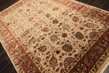 6x9 Tan, Maroon, Gold Color Hand Knotted Kashan Wool & Silk Traditional Oriental Rug