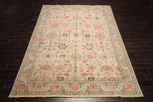 LoomBloom Multi Size Beige Hand Knotted Arts & Crafts Oushak Traditional  Wool Oriental Area Rug