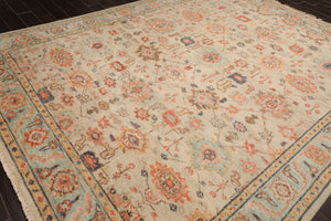 LoomBloom Multi Size Beige Hand Knotted Arts & Crafts Oushak Traditional  Wool Oriental Area Rug