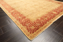 6x9 Beige, Burnt Orange, Mint Color Hand Knotted Agra Wool Traditional Oriental Rug