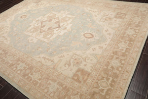 LoomBloom Multi Size Sage Hand Knotted Heriz Traditional  Wool Oriental Area Rug