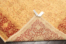 6x9 Beige, Burnt Orange, Mint Color Hand Knotted Agra Wool Traditional Oriental Rug