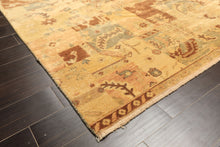 6x9 Beige, Gold, Brown Color Hand Knotted Oushak Wool Modern & Contemporary Oriental Rug
