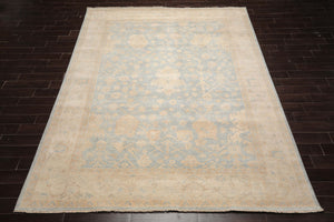 LoomBloom Multi Sizes Light Blue Hand Knotted Oushak Traditional Stone Wash Wool Oriental Area Rug