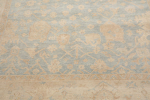 LoomBloom Multi Sizes Light Blue Hand Knotted Oushak Traditional Stone Wash Wool Oriental Area Rug