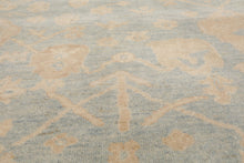 LoomBloom Multi Sizes Light Blue Hand Knotted Oushak Traditional Stone Wash Wool Oriental Area Rug