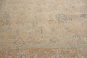 LoomBloom Multi Sizes Beige Hand Knotted Oushak Traditional Stone Wash Wool Oriental Area Rug