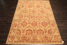 8x10 Gold, Rose, Rust Color Hand Knotted Oushak New Zealand Wool Transitional Oriental Rug