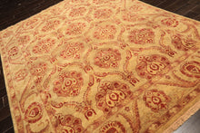 8x10 Gold, Rose, Rust Color Hand Knotted Oushak New Zealand Wool Transitional Oriental Rug