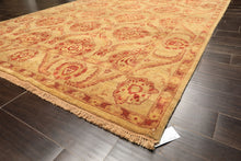 8x10 Gold, Rose, Rust Color Hand Knotted Oushak New Zealand Wool Transitional Oriental Rug