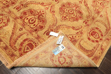 8x10 Gold, Rose, Rust Color Hand Knotted Oushak New Zealand Wool Transitional Oriental Rug