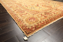 10x14 Beige, Lime, Peach Color Hand Knotted Oushak Wool Traditional Oriental Rug