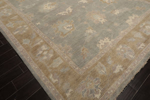 10x14 Gray Pistachio Ivory Color Hand Knotted  Wool Traditional Oriental Rug