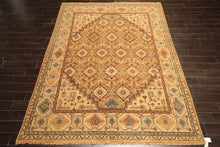 8x10 Caramel, Beige, Brown Color Hand Knotted Oushak Wool Transitional Oriental Rug
