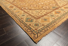 8x10 Caramel, Beige, Brown Color Hand Knotted Oushak Wool Transitional Oriental Rug