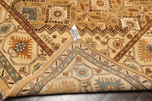 8x10 Caramel, Beige, Brown Color Hand Knotted Oushak Wool Transitional Oriental Rug