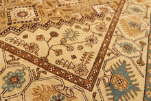 8x10 Caramel, Beige, Brown Color Hand Knotted Oushak Wool Transitional Oriental Rug