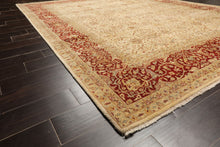 8x10 Beige, Burnt Orange, Mint Color Hand Knotted Agra Wool Traditional Oriental Rug