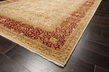 8x10 Beige, Burnt Orange, Mint Color Hand Knotted Agra Wool Traditional Oriental Rug
