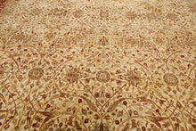 8x10 Beige, Burnt Orange, Mint Color Hand Knotted Agra Wool Traditional Oriental Rug